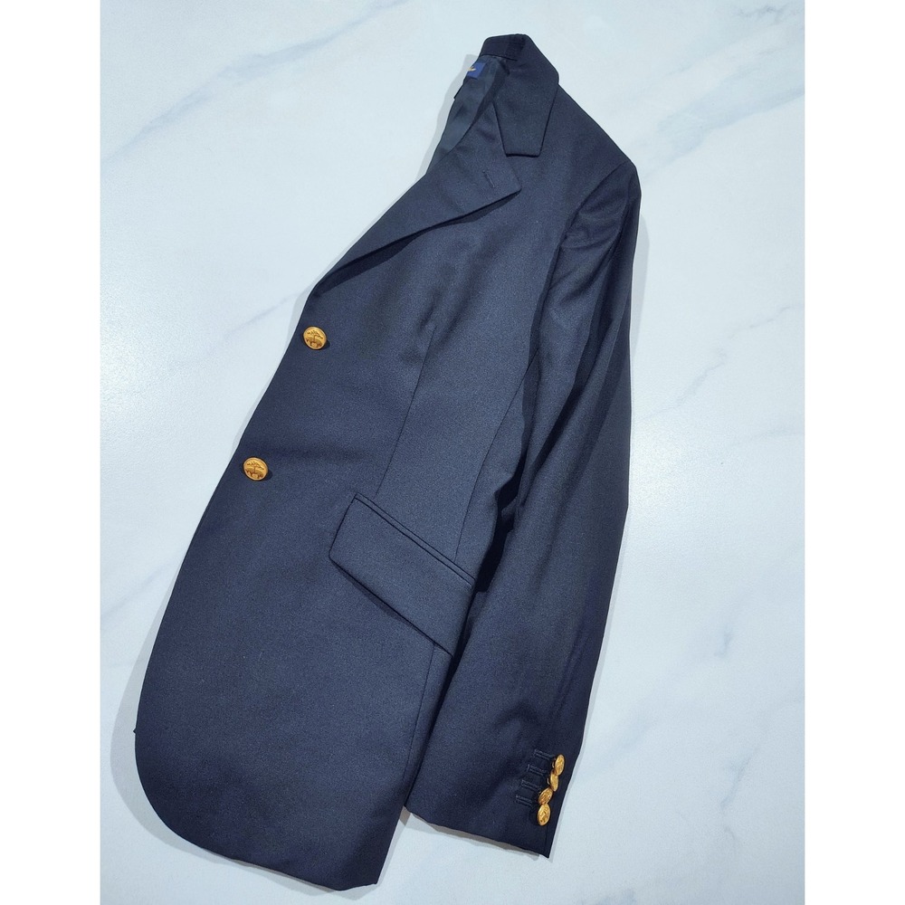Brooks Brothers Blazer Women Navy Sz 6 Wool Loro Piana Gold Buttons Jacket - Picture 3 of 14